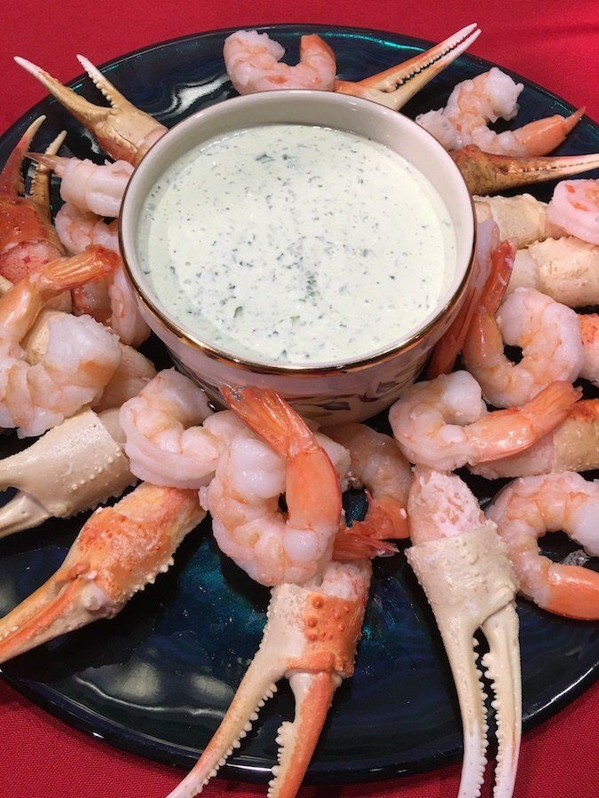 Snow Crab Cocktail Claws with Green Goddess Dressing
